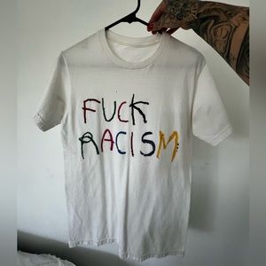 Custom men’s shirt. F*ck R*cism - Color: W Size: M